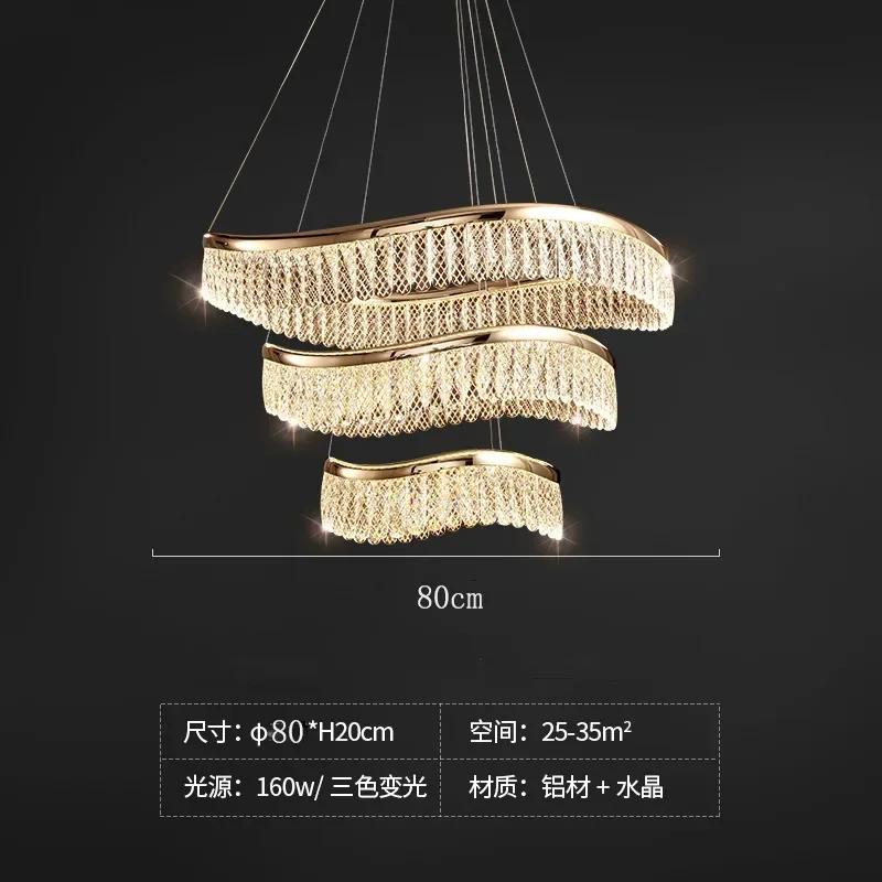Luxury Shiny Gold LED Chandeliers Modern Creative Crystal Hanging Lamps for Living Dining Room Restaurant Decor Pendant Light