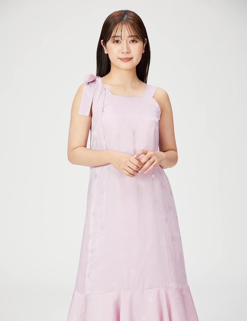 PINK Heart Satin Dress PWFO224234 PNK F [Gelato Pique] Women's