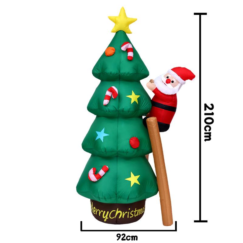 New Christmas Inflatable Decoration 2.1m Santa Climbing Ladder Tree for Holiday Party