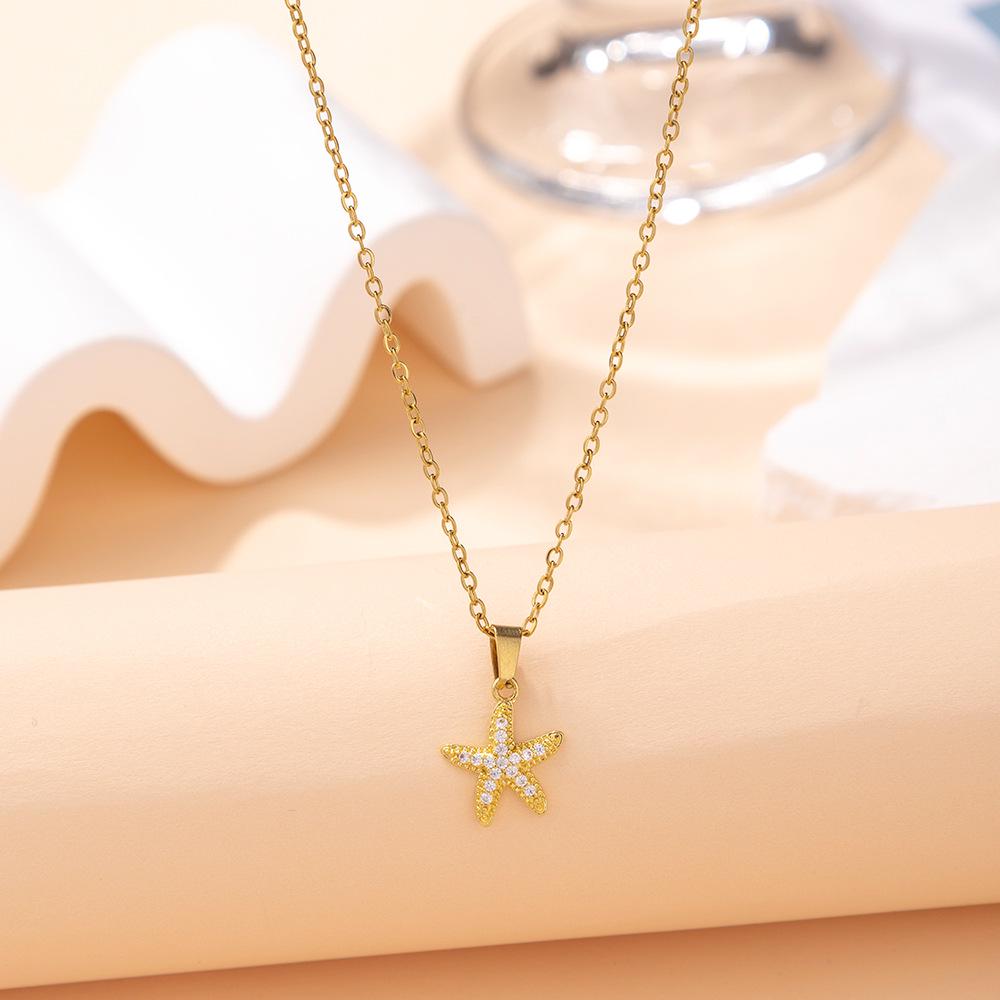 Kadın Lüks Titanyum Çelik Kolye Ucu Klavikula ve Uzun Kazak Kolyesi - Niş Tasarım