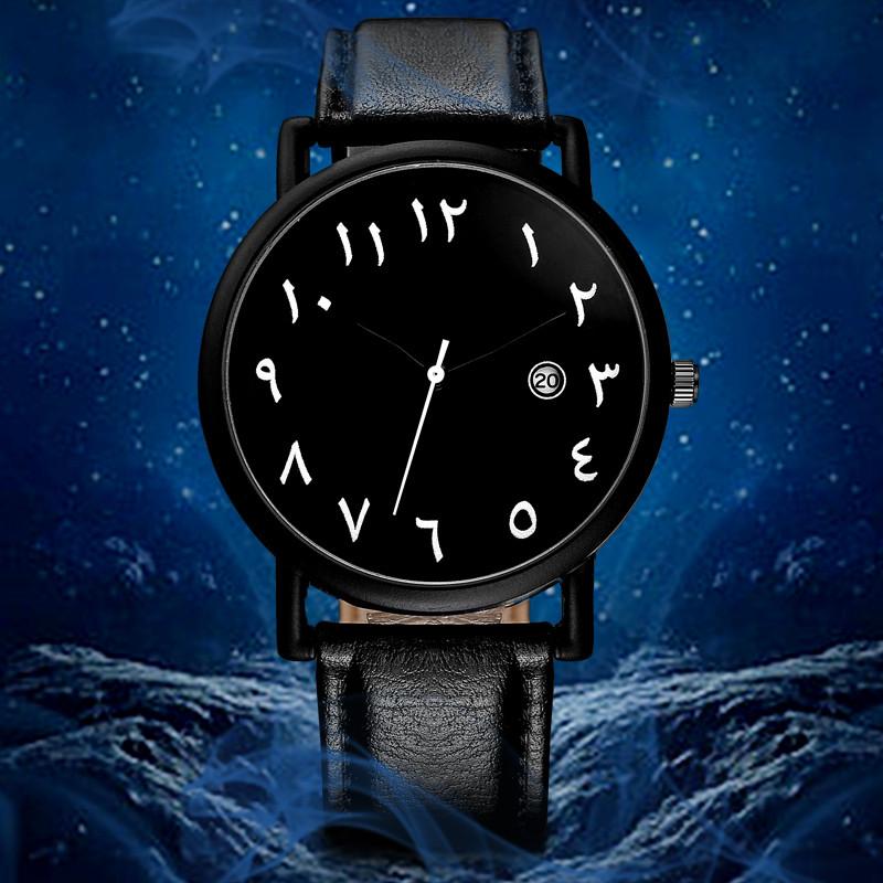 Men's Watches Simple Sport Arabic Numerals Analog Quartz Wristwatches Fashion Casual Leather Man Watches Relogios Masculino