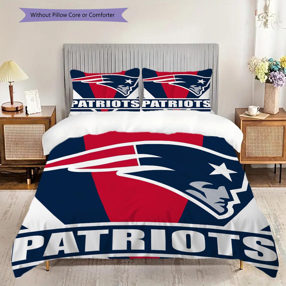 

New England Patriots Pattern Bedding Quilt Set Quilt Cover Pillowcase Home Decoration Birthday Gift (1 * duvet cover + 2 * pillowcase, without core) 135x200cm