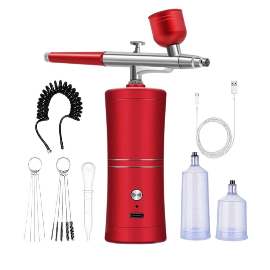 Portable Rechargeable Airbrush for Nail Art, Model Coloring, Spray Paint, and Hydration - Mini Spray Gun.