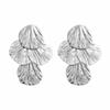 E11181 Retro Metal Eco-friendly Pleated Texture Earrings, Light Luxury Leaf Geometric Earrings, Earrings for Women