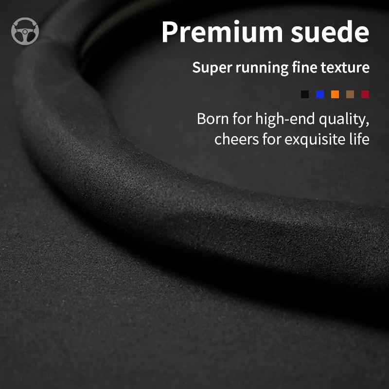 Für Suzuki S-Cross Swift SX4 Vitara Jimny Grand-Vitara Baleno Equator Celerio Ciaz Auto Wildleder Carbonfaser Lenkradabdeckung