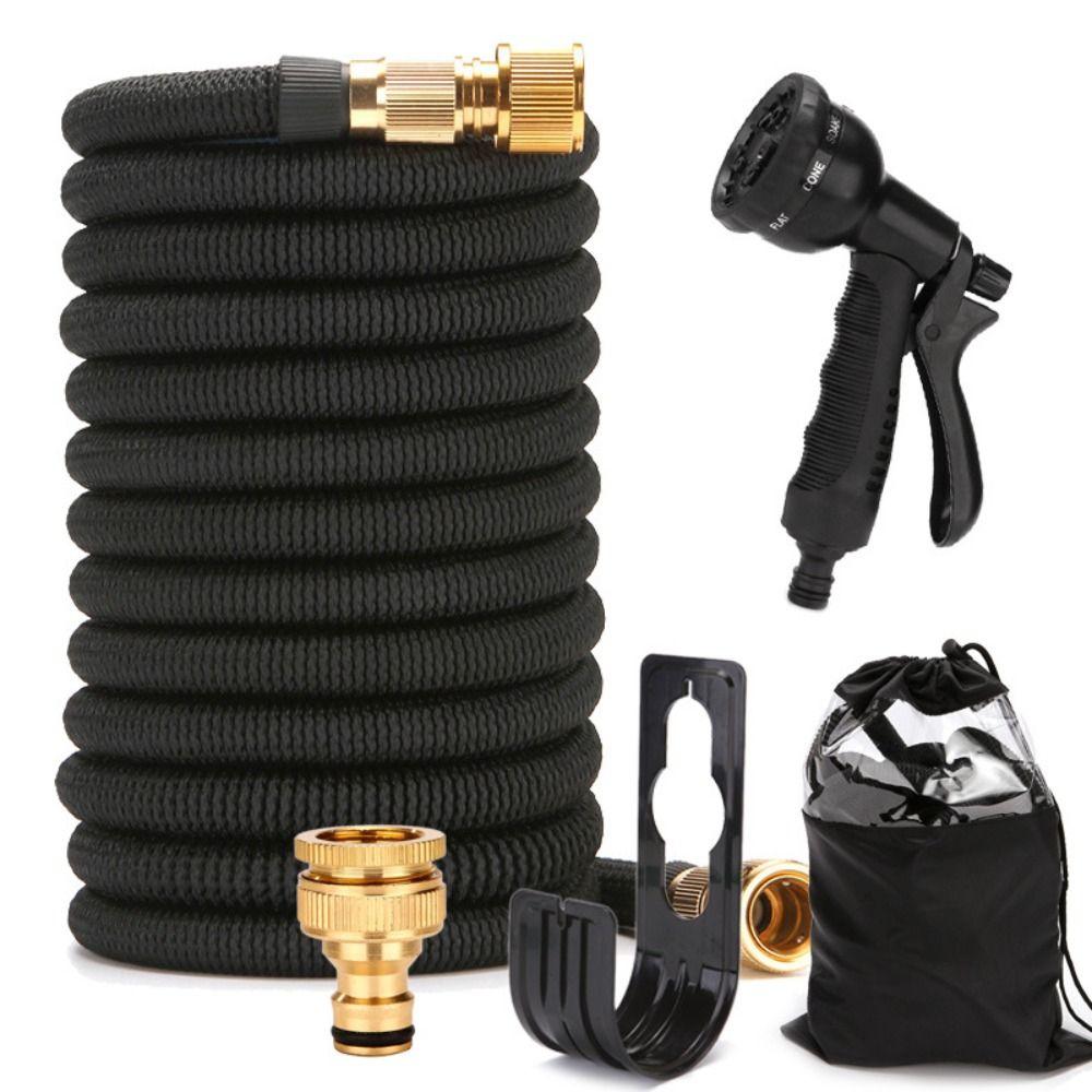 25-100FT Heavy Duty 8 Modes Expandable Garden Magic Hose Pipe Spray Gun Flexible Expanding Stretch Pipe