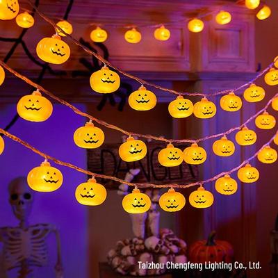Oeny Halloween Facettierte Kürbis Lichterkette