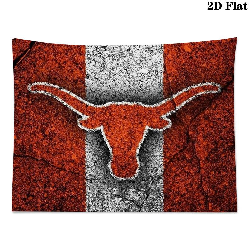 Texas Longhorns Wall Tapestry Aesthetic Wall Hanging Printed Fabric Blanket Decorative Tapestries for Bedroom Living Room Home Decor