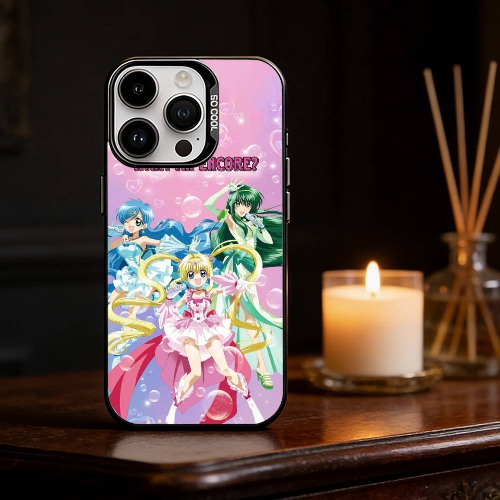 Mermaid Melody Pichi Pitch Phone Case For iPhone 17,16,15,14,13,12,11,Pro Max,Plus Candy Silver Cover