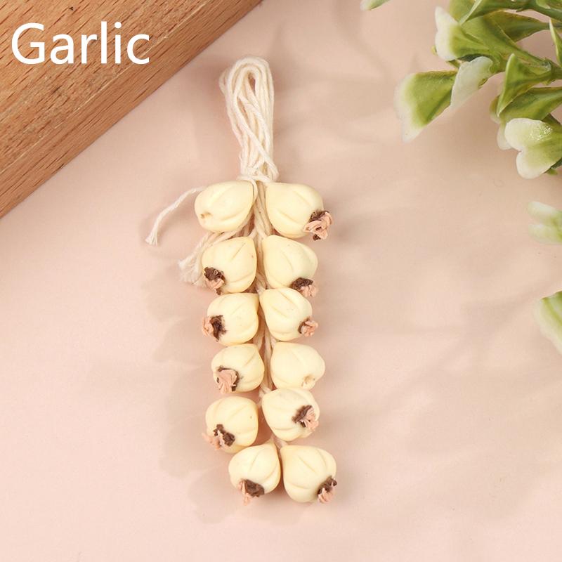 

1Струна 1:12 кукольных миниатюрных чесночных перцев чили, приправ, кухонная модель еды, декоративная игрушка Garlic
