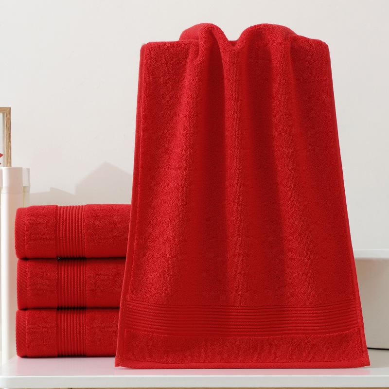 Red towel pure cotton wedding and birthday banquet embroidered pattern soft and absorbent