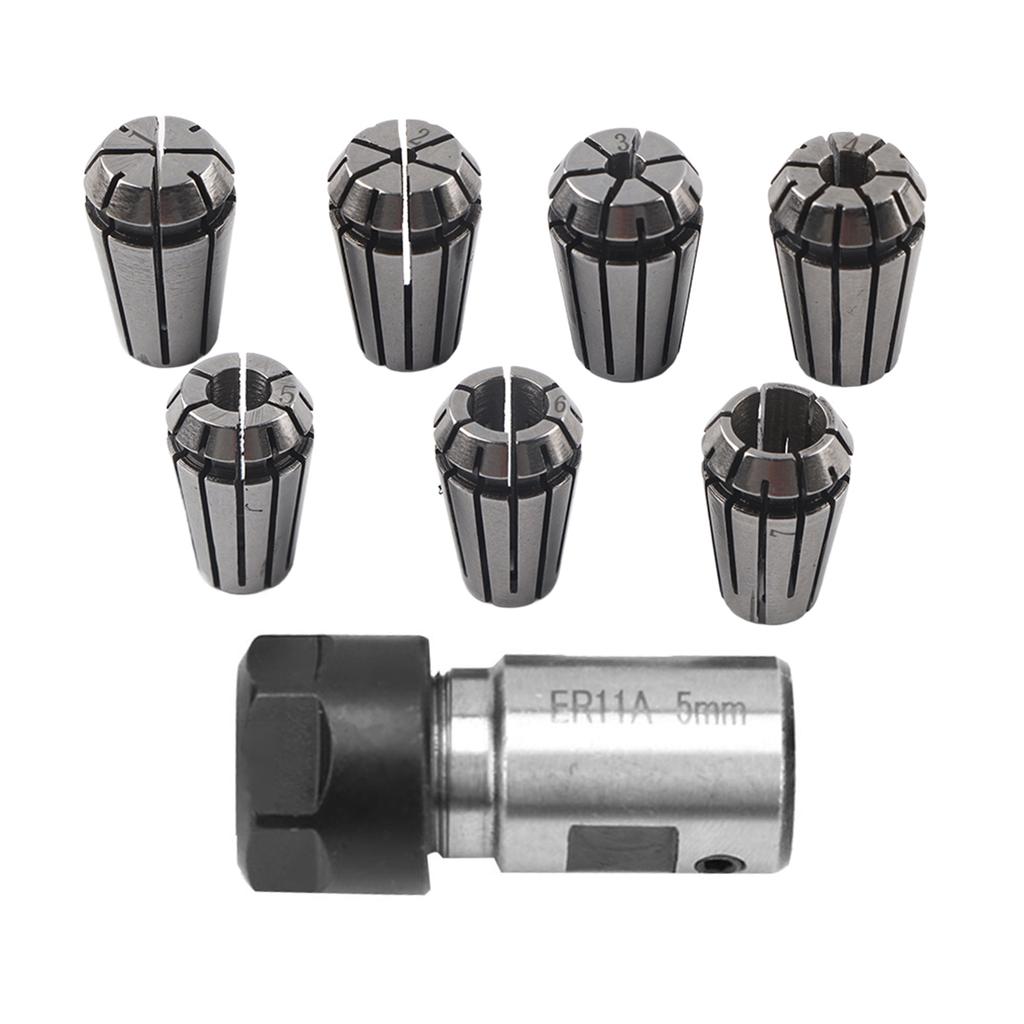 7PCS ER11 5mm Držák hřídele motoru Prodlužovací tyč ER11 1?Sada pružinových kleštin 7mm