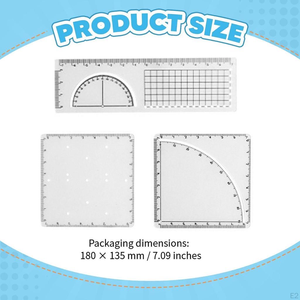 Geometric Drawing Stencil Ruler Measuring Template Mathematics Made of PVC