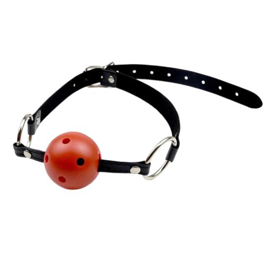 Faux Leather Ball Gag with Adjustable Straps BDSM Mouth Restraint for Bondage Roleplay Discreet Adult Toy for Beginners/Advanced