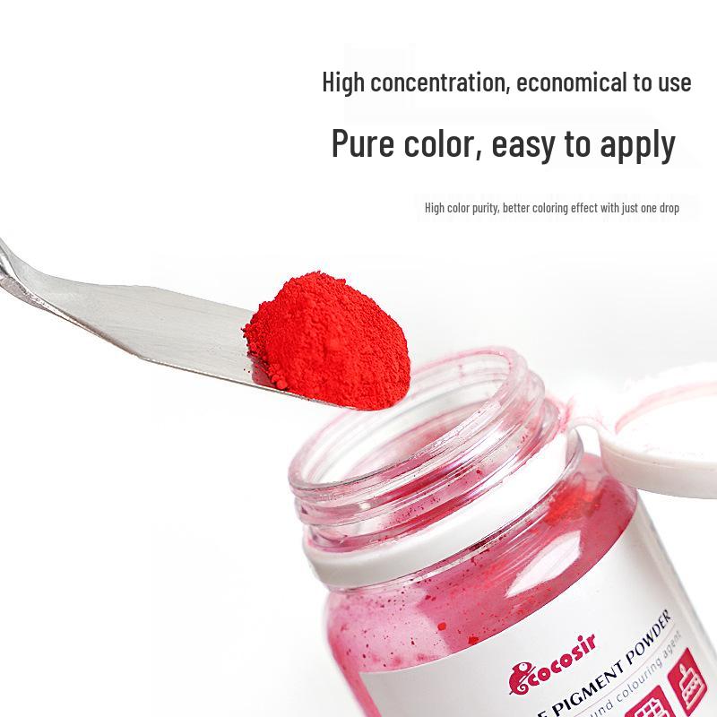 Chocolate Oil-Soluble Color Powder for Pastry, Mousse, Sandblasting, Fondant, Glaze, Lipstick, Macaron - 10g.