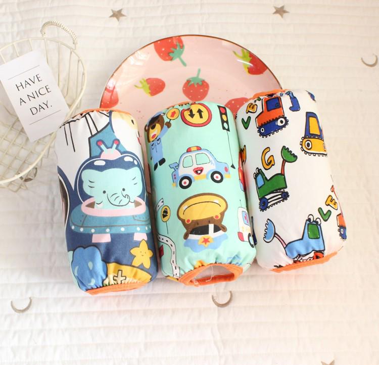 3 Pairs Baby Cotton Arm Sleeves - Stain-Resistant & Waterproof Cartoon Design for Autumn/Winter