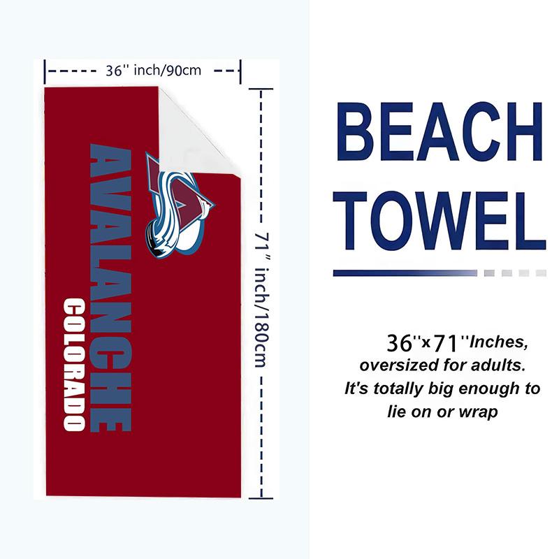 Colorado Avalanche Logo Print Beach Towel, Large Soft Quick Dry Towel for Beach Camping Swimming