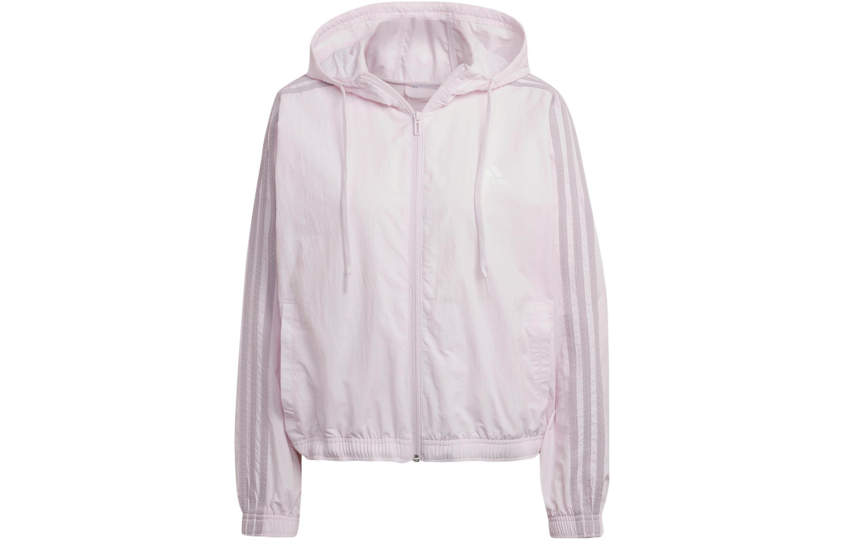 adidas ESSENTIALS REPEAT LOGO Women s Loose Fit Windbreaker Pink HC9159 XXL