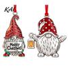 Seasonal Wall Decorations Christmas Gnome Ornament, Red Hat Festive Hanging Tree Ornaments Decor, Metal Faceless Dwarf Ornament for Xmas