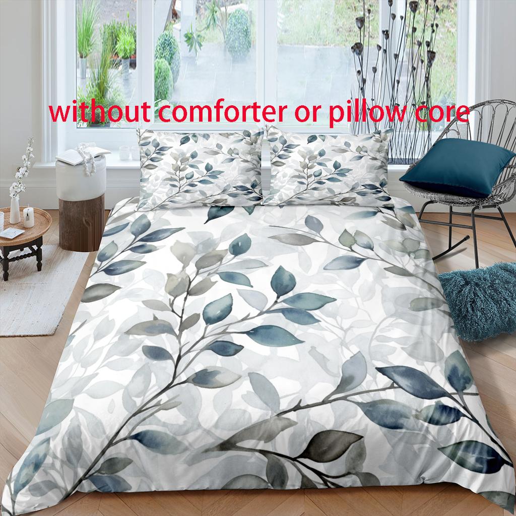 Floral Style - Digital Printed Duvet Kit - Polyester - Bedroom Decor -1 Bed Cover +2 Pillowcase (no Pillow Core)