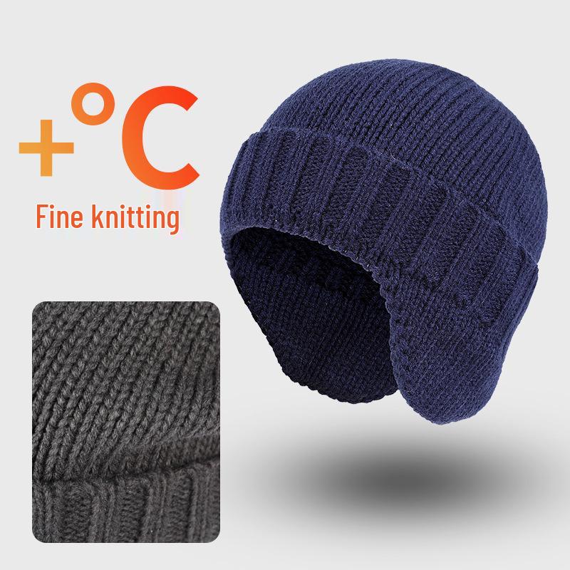 

Теплая шерстяная шапка-бини с флисовой подкладкой - Толстая, непродуваемая, с коротким козырьком, зимняя шапка с защитой ушей для велоспорта Regular Knit