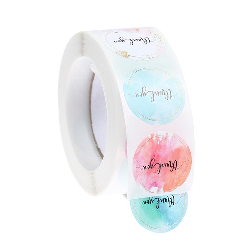 500 buc. Autocolante de mulțumire de culoare florală Etichete cu sigiliu adeziv Autocolant de afaceri