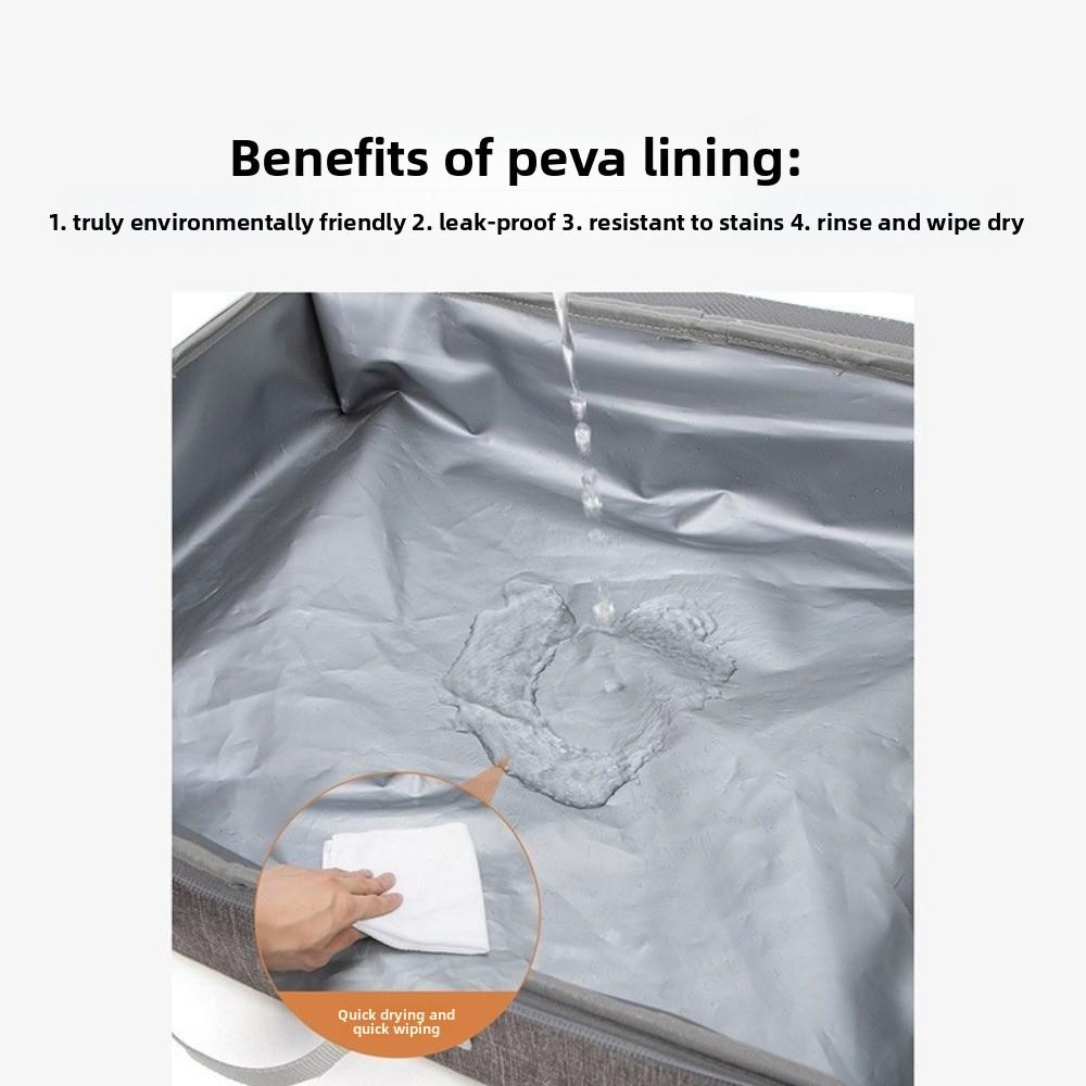 New Waterproof Foldable Cat Litter Box Zipper Lid Oxford Cloth Travel Litter Box Lightweight Easy Clean Cat Sandbox Home Use