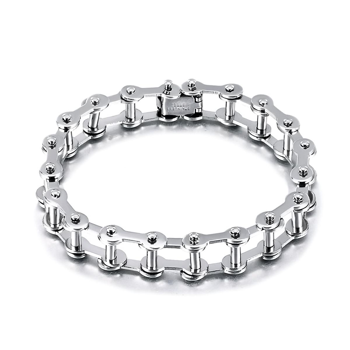

Men Cuban Bracelet Stainless Steel Women Bracelet On Hand For Couple Unisex Wrist Chain Jewelry 20cm