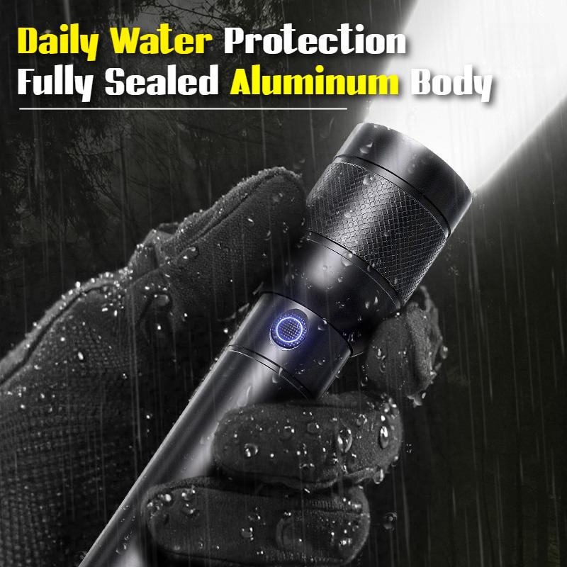 5000LM High Power LED Flashlight, USB Rechargeable,Zoomable, Long Range Up To 300M, Bright Torch for Emergency, Home, Camping, Outdoor Adventures