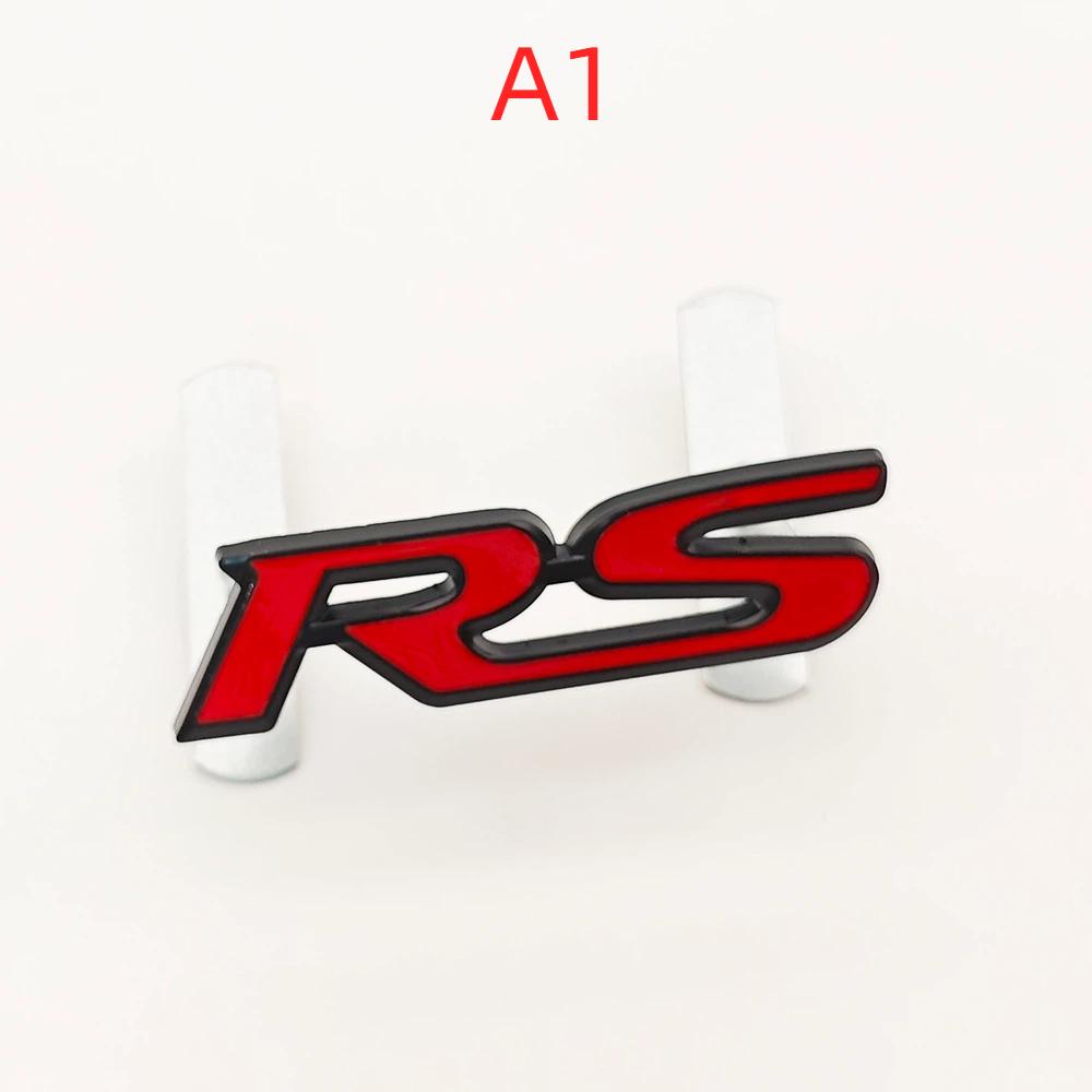 3D Metal Car Front Grille Emblem RS Logo Badge Rear Trunk Fender Sticker