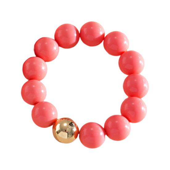 Perlenschmuck für Damen, Acryl-Kettenhalsband mit großen Perlen, Elastisches Armband mit runden Perlen, Sommerliches Retro-Accessoire