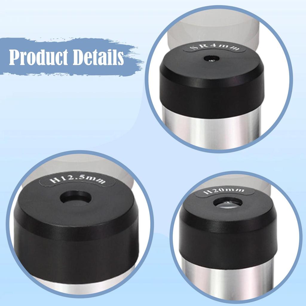 Astronomy Eyepiece Lens H20mm Sr4mm H12.5mm Metal Accessory Kit Replacement Parts for Telescope Accessories