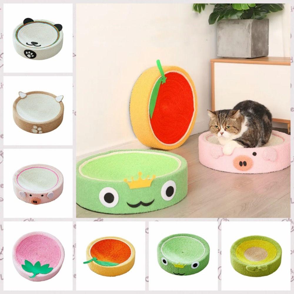 

Panda/Pig/Frog Cat Scratcher Pad Sisal Weave Cats Scratching Board Relieve Boredom