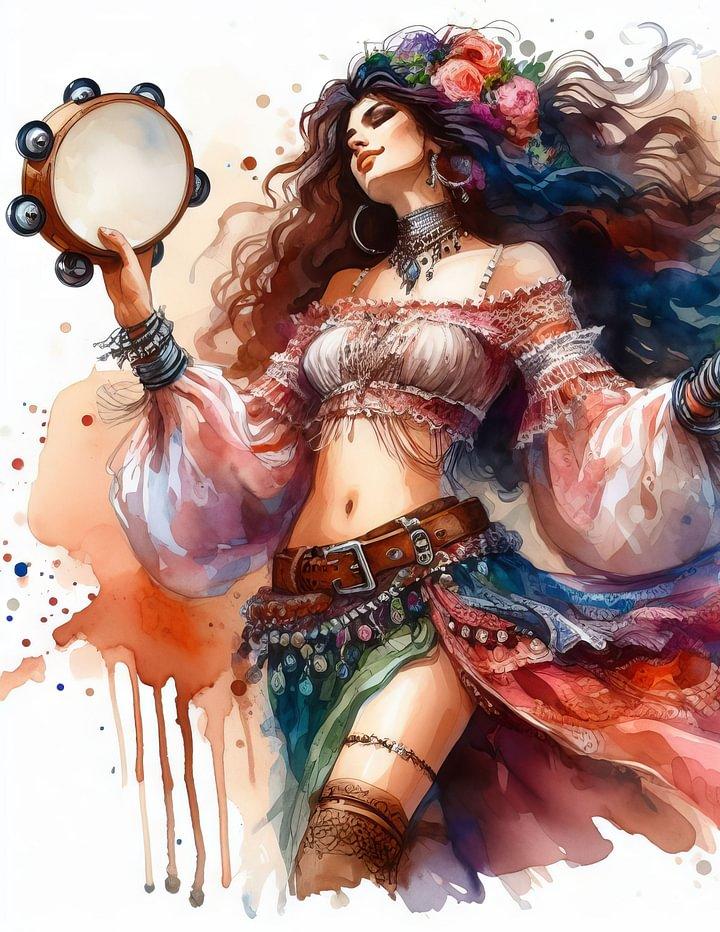 dIY 5D Diamond Painting Gypsy Girls Full Round Square Diamond Embroidery Fantasy Poker Indian Lady Mosaic Cross Stitch Kits
