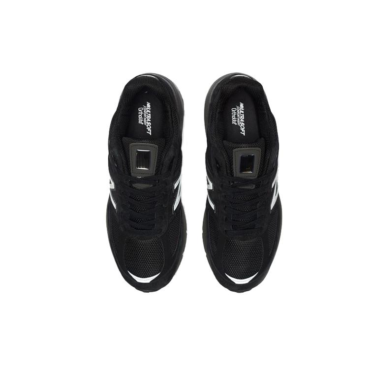 New Balance NB 990 V5 Vintage Textile, Leather Cushioning, Wear Resistant Low Top Running Shoes Men's Black 2E Width M990BK5(2E)