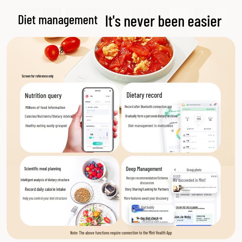 Compact Bluetooth Kitchen Scale for Baking & Coffee - Precise Gram Measurement