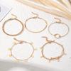 Fashion Tassel Snake Chain Ankle Anklet Gift Accessory Beach Vacation for Women Stars Daily Wear 5pcs/set Geometric