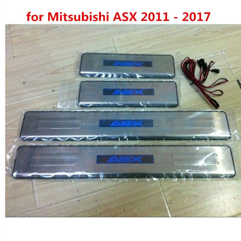 

Для ASX Outlander lancer EX светодиодная накладка на педаль приветствия, накладка на порог, Стайлинг автомобиля, автоаксессуары