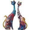 Oil Painting Couple Cat Figuirnes Decoration Home room Desktop Statue Ornaments Items Villa Club Sculpture Accessories Crafts