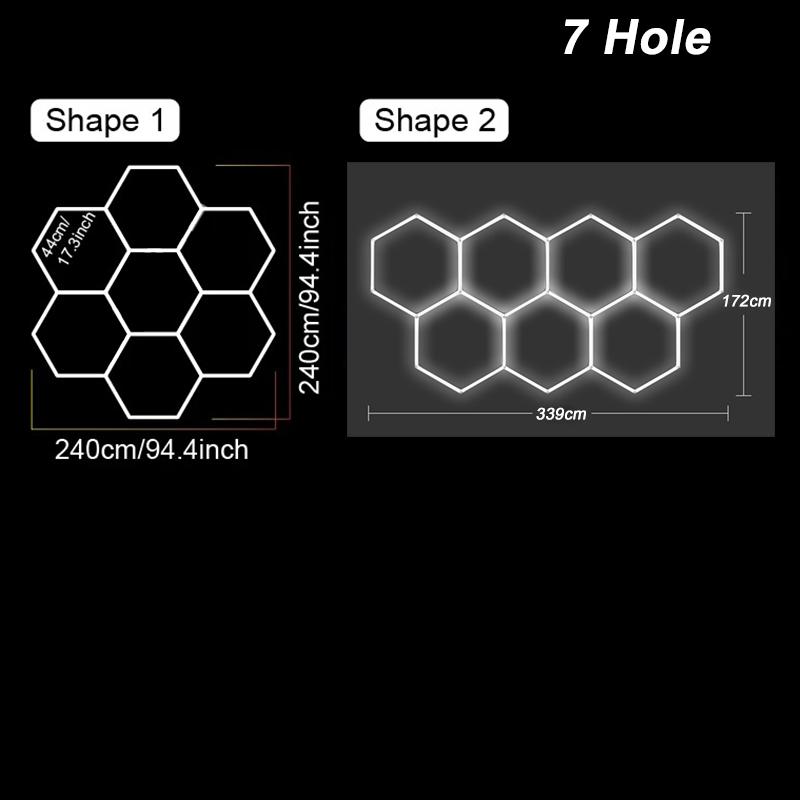 110V-240V Led Ceiling Light 6500K Honeycomb Hexagon White Lights Barbershop Gym Hair Salon Garage Lights for Car Wash Decoration