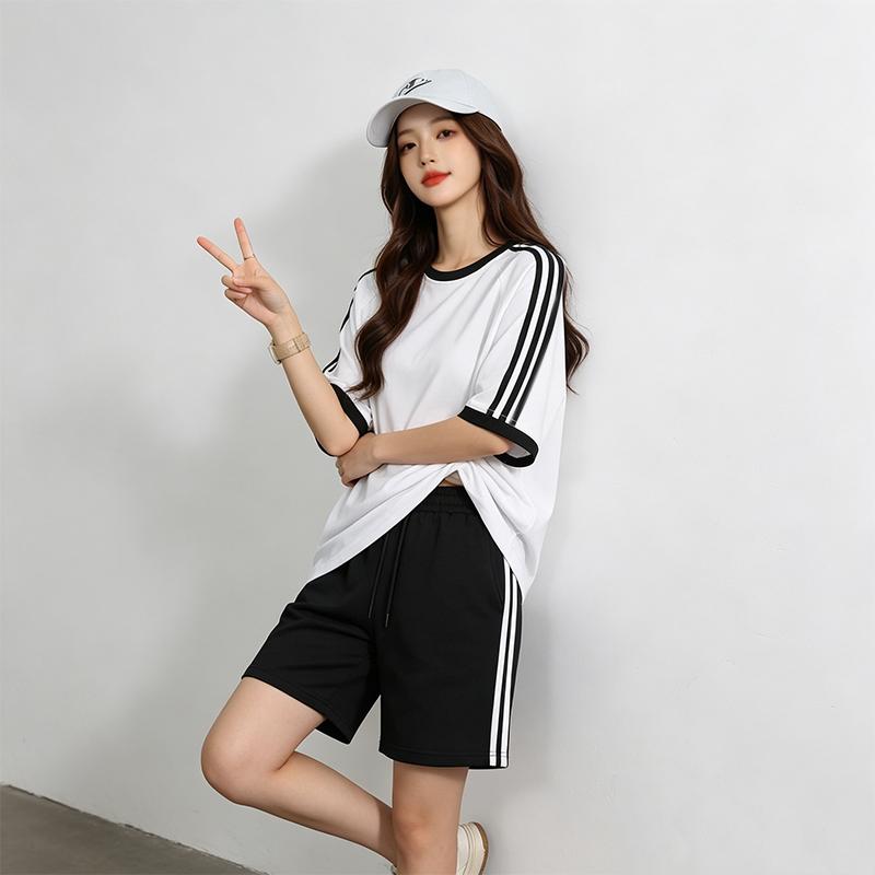 Completo Sportivo a Maniche Corte Estivo Lento Casual Set Due Pezzi
