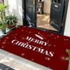 Festival Christmas In Santa Hat Floor Mat Soft Flannel Entrance Door Mat Non Slip Absorbent Bathroom Bedroom Floor Rug
