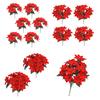 Artificial Xmas Flowers Vibrant and Lifelike Artificial Poinsettia Bushes for Kitchen Home Office Bedroom