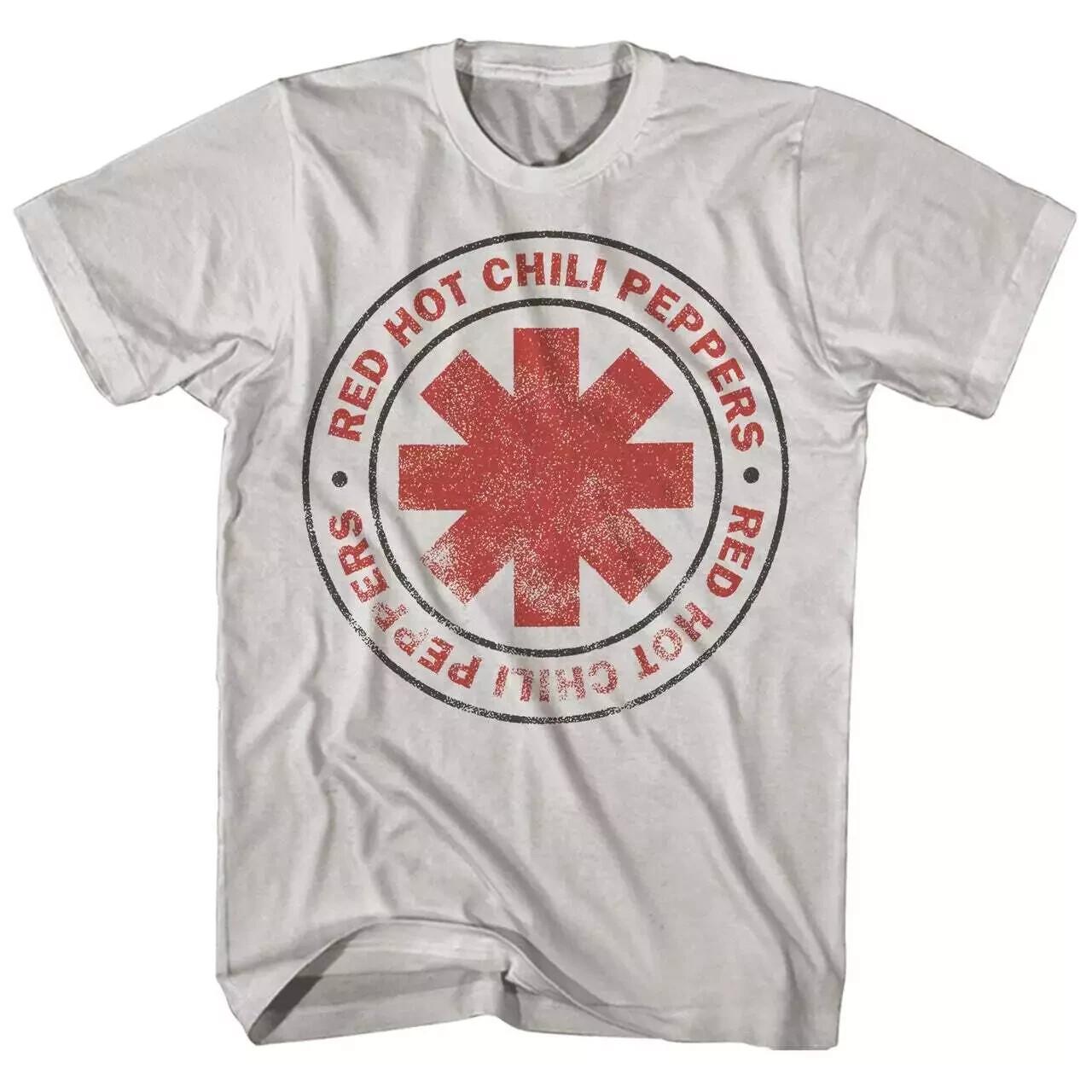 Red Hot Chili Peppers Distressed Logo Mens T Shirt Rock Classic Tee Size S-4XL XXL
