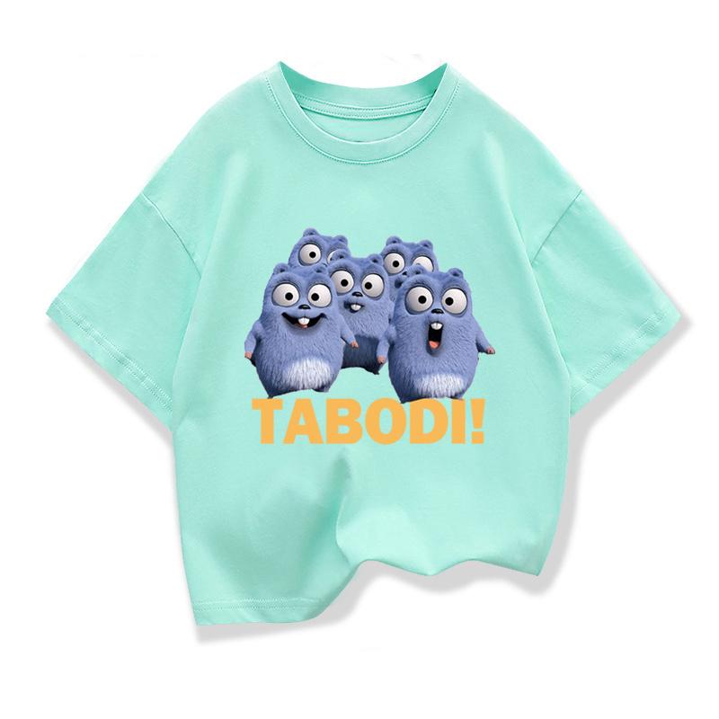 Children's Clothing Grizzy And The Lemmings Tabodi Graphic Short Sleeve T-Shirt 3-12Years Kids Boys O-Neck Loose Tops Tee