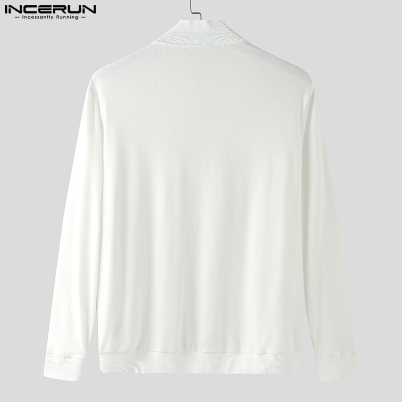 INCERUN S-XXXXXL Herren Langarm Reißverschluss Lässige Figurbetonte Strickjacken Tops