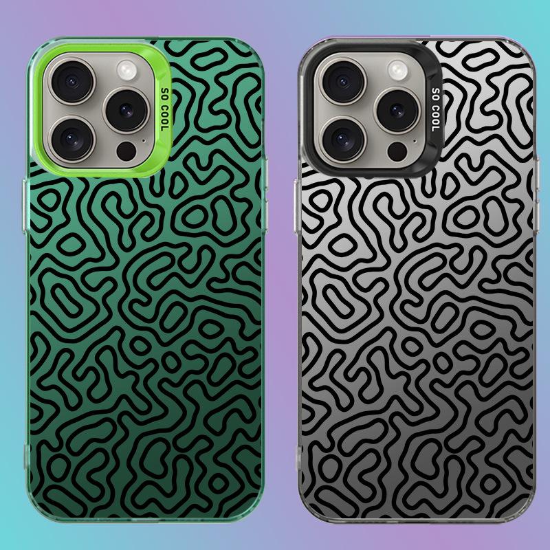 Graffiti Texture Silver Phone Case for iPhone 16/15/14/13/8