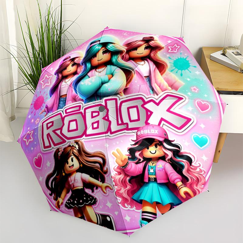 Roblox: Play Create Explore Outdoor Automatic Umbrella Retractable Design with 8-Rib Durability Sturdy Construction for Women/Men