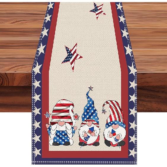 4th of July Table Runner Patriotic Independence Day Table Runner Home Dining Room Kitchen Table Holiday Party Decor 13 x 72 Inch July