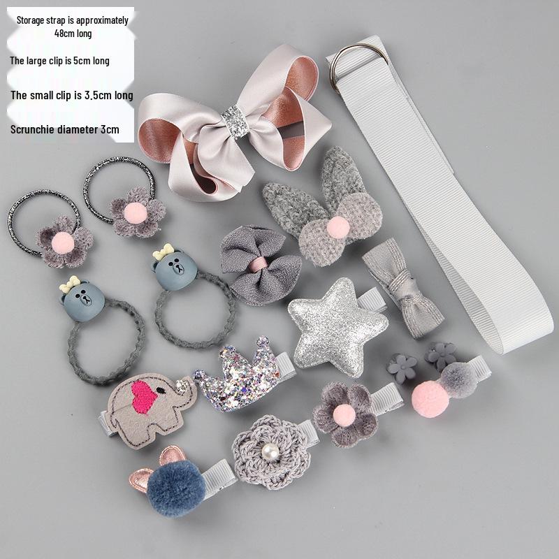 18-teilige Geschenkbox: Haarspangen & Haargummis Set für Kinder - Mädchen-Haarnadeln & Baby-Haarschmuck